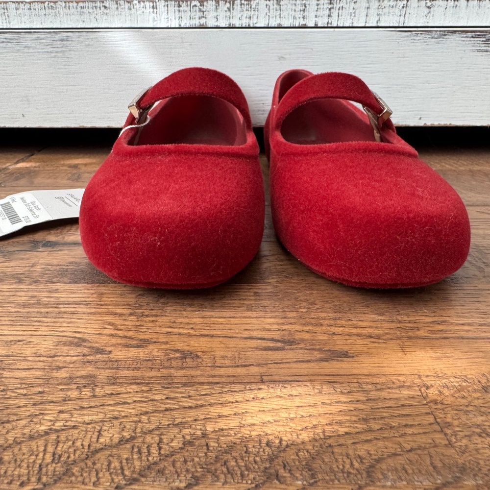 NWT Melissa Soft Ballerina Velvet II Flat Red‎ Women's Size 9 - Picture 5 of 8